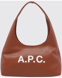 A.P.C. - Ninon Flared Synthetic Leather Shoulder Bag With Printed Logo - Lyst