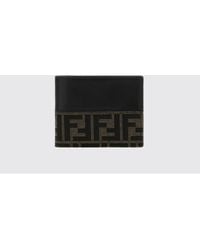 Fendi - Ff Monogram Jacquard Calfskin Leather Bifold Wallet - Lyst