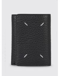 Maison Margiela - Grained Leather Tri-Fold Wallet With Four Stitches - Lyst