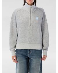 Isabel Marant - Felpa Con Zip E Logo - Lyst