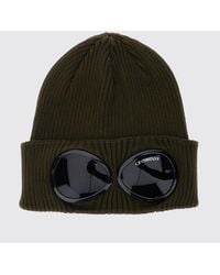 C.P. Company - Cotton Beanie With Cuff And Iconic Goggle Lenses - Lyst