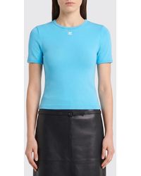 Courreges - Courr&Egrave	Ges Cotton T-Shirts With Mini Logo - Lyst