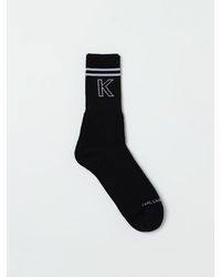 KARL LAGERFELD - Calcetines De Algodón Elástico Con Logo Jacquard - Lyst