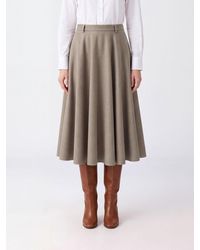 Max Mara - High-Waisted A-Line Cashmere Midi Skirt With Belt Loops - Lyst