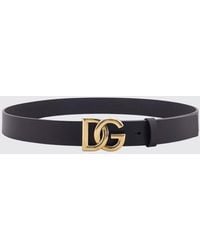 Dolce & Gabbana - Dolce &Amp Gabbana Smooth Calfskin Leather Belt With Dg Monogram Buckle - Lyst