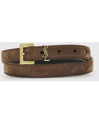 Saint Laurent - Cassandre Wildleder-Gürtel - Lyst