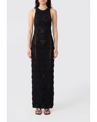 Nanushka - Crochet Knit Long Sheath Dress With Thin Straps - Lyst