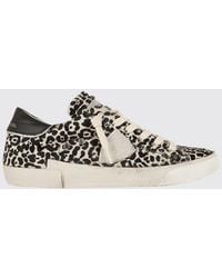 Philippe Model - Leather And Glitter Sneakers - Lyst