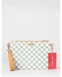 Sprayground - The Private Jet Shark Club Saffiano Coated Cotton Pouch With Check Pattern - Lyst
