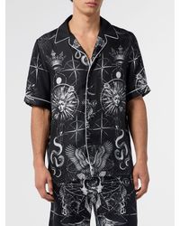Philipp Plein - Graphic-Print Short-Sleeved Cotton Bowling Shirt - Lyst