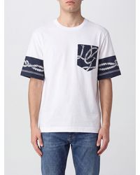 Dolce & Gabbana - Dolce &Amp Gabbana Cotton And Silk T-Shirt With Graphic Print And Contrast Trims - Lyst