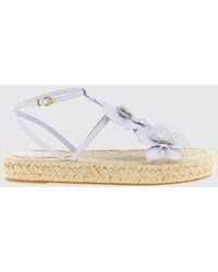 Zimmermann - Orchid Leather Wedge Sandal With Floral Applications - Lyst