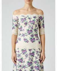Rabanne - Slim Fit Stretch-Jersey Top With Floral Embroidery And Lace Inserts - Lyst