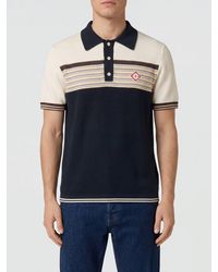 CASABLANCA - Striped Wool And Cotton Knit Polo Shirt With Logo - Lyst