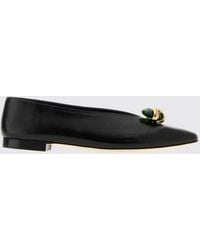 Jimmy Choo - Margot Embroidered Smooth Leather Tapered Toe Ballet Flats - Lyst