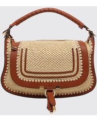 Chloé - Chlo&Eacute Marcie Tasche Aus Häkelraffia Und Leder - Lyst