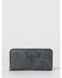 Etro - Paisley Print Coated Cotton Wallet - Lyst