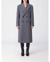 DUNST - Double-Breasted Wool And Cashmere Long Coat With Peak Lapels - Lyst