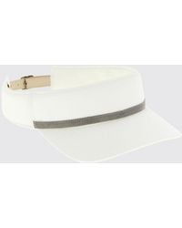Brunello Cucinelli - Cotton Visor With Monile - Lyst