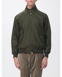 Baracuta - G9 Melton Wool Blend Bomber Jacket With High Collar And Check Lining - Lyst