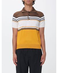 Fendi - Striped Cotton Knit Polo Shirt With Contrast Tipping - Lyst