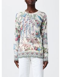 Etro - Pull Col Rond En Soie Et Cachemire À Motif Paisley - Lyst