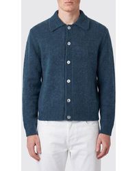 sunflower - Long-Sleeved Alpaca Wool Polo Cardigan With Ribbed Details - Lyst