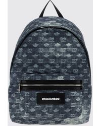 DSquared² - D2 Denim Backpack With Embroidered Logo And External Pocket - Lyst