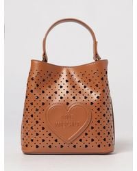 Love Moschino - Faux Bucket Bag With Perforated Hearts - Lyst