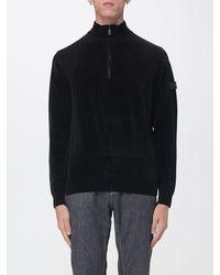 Peuterey - Chenille Velvet Turtleneck Jumper With Half-Zip And Dropped Shoulders - Lyst