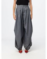 Emporio Armani - Wide-Leg Technical Fabric Trousers With Drawstring - Lyst