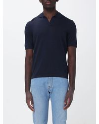 Brooksfield - Linen Bowling Collar Polo Shirt - Lyst