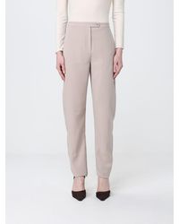 Emporio Armani - Crêpe Wide Leg Trousers - Lyst