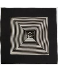 TOTEME - Monogram Print Silk Square Scarf With Contrasting Logo - Lyst