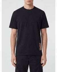 Burberry - Cotton T-Shirt With Contrast Embroidered Ekd Logo - Lyst