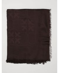 Pinko - Quadratischer Schal Aus Modal Und Viskose Mit Logo Und Fransen - Lyst