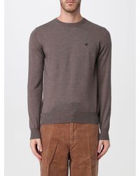 Brooksfield - Crewneck Wool Jumper With Long Sleeves And Ribbed Trims - Lyst