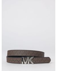 Michael Kors - Reversible Leather And Coated Cotton Belt - Lyst