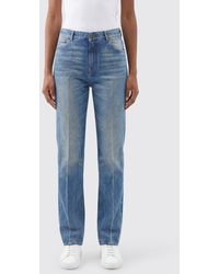 Balmain - Cotton Denim Straight Jeans - Lyst