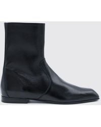 KHAITE - Colt Low-Heeled Leather Ankle Boots With Round Toe - Lyst
