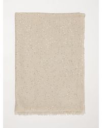 Brunello Cucinelli - Wool Scarf With Sequins - Lyst