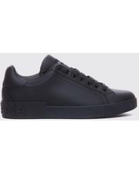 Dolce & Gabbana - Dolce &Amp Gabbana Portofino Smooth Calfskin Sneakers With Logo - Lyst