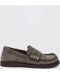 JW Anderson - Suede Penny Loafers With Contrast Stitching - Lyst