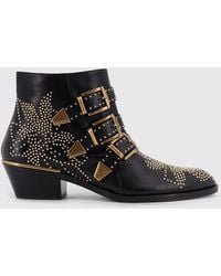 Chloé - Susan Studded Leather Ankle Boots - Lyst