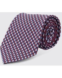 Ferragamo - Gancini Pegasus Print Silk Tie - Lyst