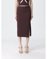 Elisabetta Franchi - Crêpe Midi Skirt - Lyst