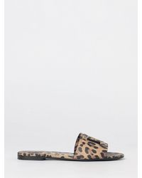 Dolce & Gabbana - Dolce &Amp Gabbana Animalier Print Leather Mules With Dg Monogram - Lyst