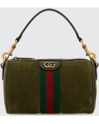 Gucci - Ophidia Cylindrical Suede Shoulder Bag With Web Stripe - Lyst