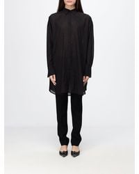 TOTEME - Oversized Cotton Shirt With Monogram Print And Dropped Shoulders - Lyst