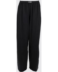 MM6 by Maison Margiela - Silk Pyjama Trousers With Elastic Waist And Logo - Lyst